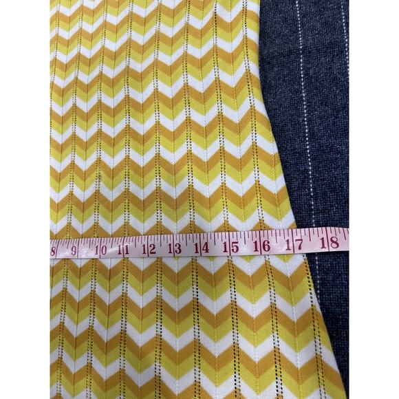 Alice Olivia Yellow Mini Pullover Puff Sleeve Knit Dress Chevron Pattern - Picture 7 of 10